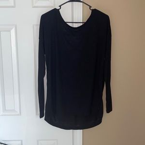 black long sleeve with cross back detail